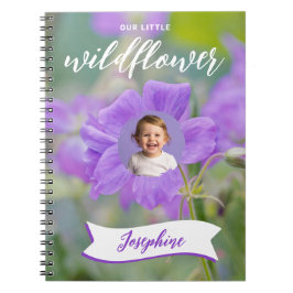 Lila Vildblomma Barn Anpassad Bild Och Namn Anteckningsbok