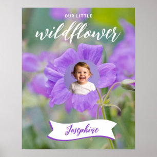 Lila Vildblomma Barn Anpassad Bild Och Namn Poster