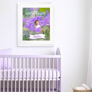 Lila Vildblomma Barn Anpassad Bild Och Namn Poster