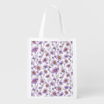 Lila vildblomma botaniskt mönsterdesign