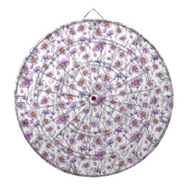 Lila vildblomma botaniskt mönsterdesign darttavla