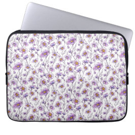 Lila vildblomma botaniskt mönsterdesign laptop fodral