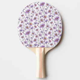 Lila vildblomma botaniskt mönsterdesign pingisracket