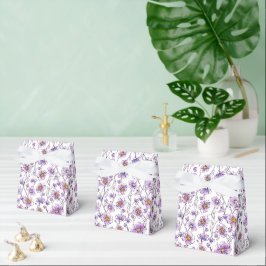 Lila vildblomma botaniskt mönsterdesign presentaskar