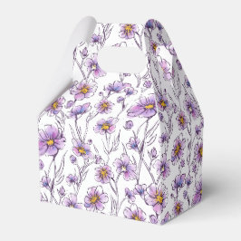 Lila vildblomma botaniskt mönsterdesign presentaskar