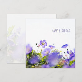 Lila Vildblomma Glad Födelsedagskort Kort