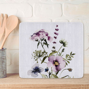Lila vildbukett vattenfärg blomster