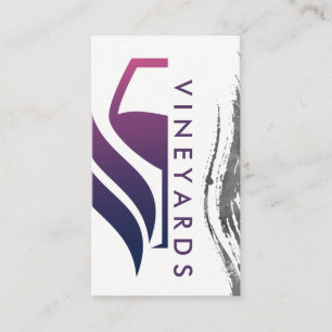 Lila Vin Glass Logotyp Penseldrag Visitkort