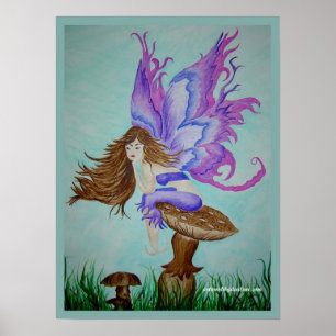 lila vingar fairy poster