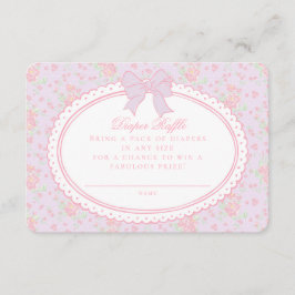 Lila Vintage Blommig Blöjlotteri Inbjudan Infogad 