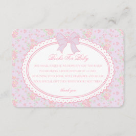 Lila Vintage Blommiga Barnböcker för Baby Inbjudan