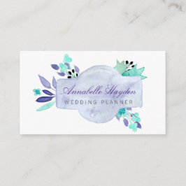 Lila Vintage Blommigt Visitkort