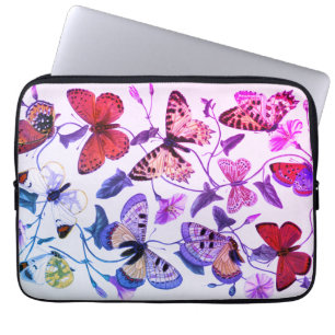 Lila Vintage Butterfly och månmålning Laptop Fodral