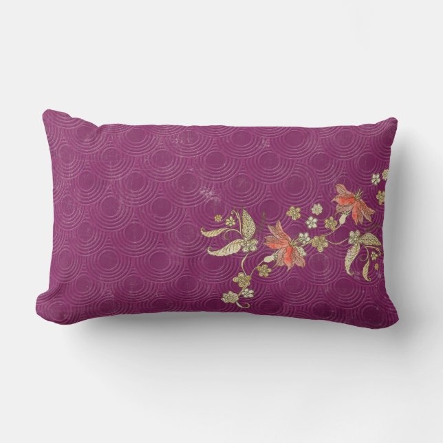 Lila Vintage Chic Ländryggskudde Lumbarkudde (Framsida)