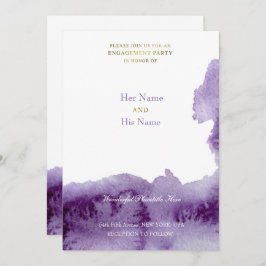 Lila Vintage Elegant Akvarell Bröllop Inbjudningar