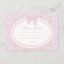 Lila Vintage Elegant Blommig Dela Recept Tilläggskort