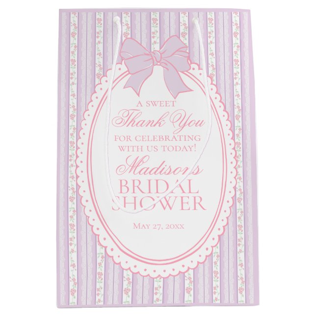 Lila Vintage Eleganta Blommiga Bröllopsduschgåvor (Framsidan)