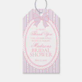 Lila Vintage Eleganta Blommiga Bröllopsduschgåvor Presentetikett