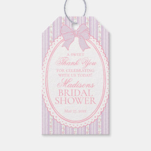 Lila Vintage Eleganta Blommiga Bröllopsduschgåvor Presentetikett