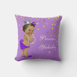 Lila Vintage Etniska prinsessan Baby Guld Confetti Kudde