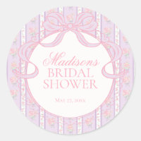 Lila Vintage Exklusiv Blommig Bröllopsduschsigill
