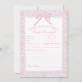 Lila Vintage Finurligt Blommigt Barnrådgivningskor Inbjudningar