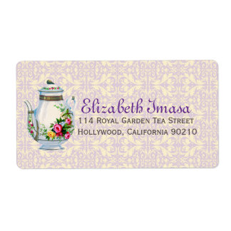 Lila Vintage Fransk Tea Party Fraktsedel