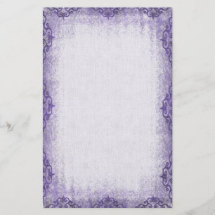 Lila Vintage Grunge Gräns Brevpapper