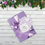 Lila Vintage jul Leksak och Tartan Presentetikett<br><div class="desc">Vintage jul mönster med lila leksak av trä. Anpassa den med din titel och namn.</div>