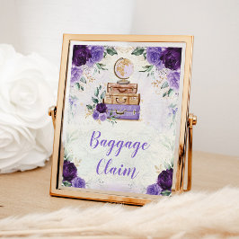 Lila Vintage Karta Travel Baggage Claim Decor Poster