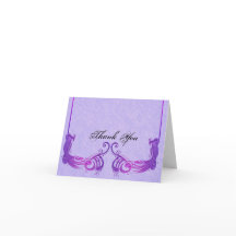 Lila Vintage Påfågel Tack