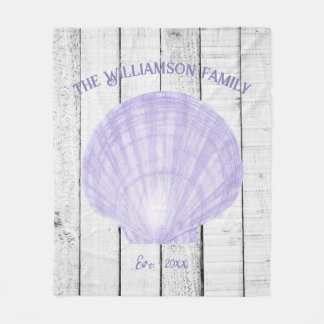 Lila Vintage Scallop Snäcka Fleece Blanket