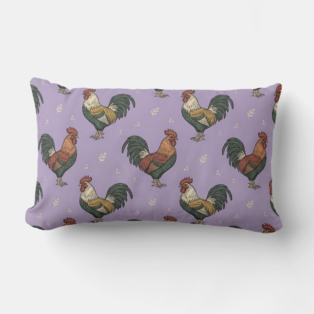 Lila Vintage Tupp Kudde (Framsida)
