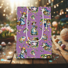 Lila Vintage Vattenfärgens Påskhare Blommigt