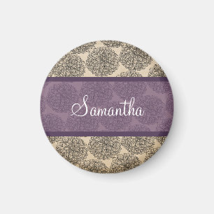 Lila Vintage Zinnia Magnet