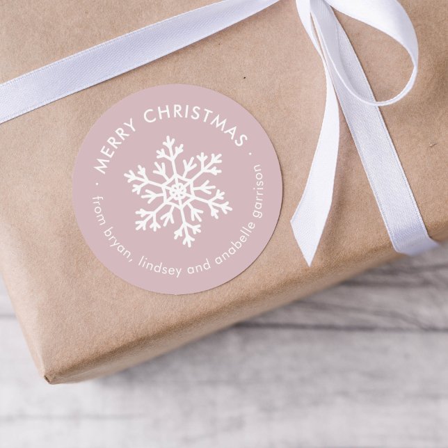 Lila Vinter Snöflinga Jul Present Kort Märken Klis (Skapare uppladdad)