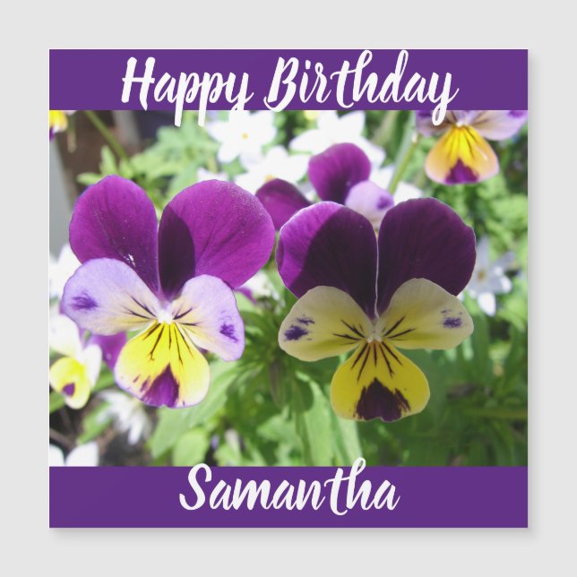 Lila Viola Pansy Söt Flower blommigt Card (Framsida)