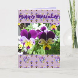 Lila Viola Pansy Söt Garden Photo Art Card Kort
