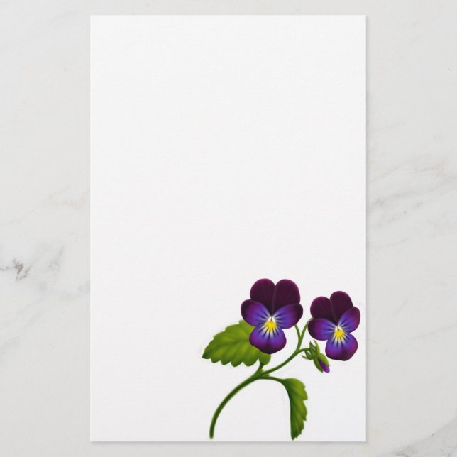 Lila Viola Pansy Stationär (Framsida)