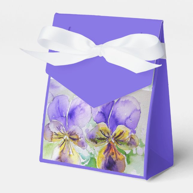 Lila Viola Watercolor Party Cake Favoritbox Presentaskar (Framsidan Sidan)