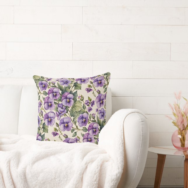 Lila Violes on White Kudde (Soffa)