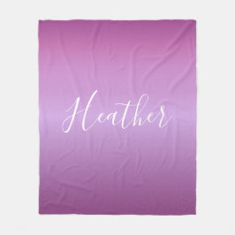 Lila Violet & Anpassningsbar White Script Fleecefilt