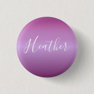 Lila Violet & Anpassningsbar White Script Knapp
