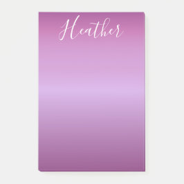 Lila Violet & Anpassningsbar White Script Post-it Block