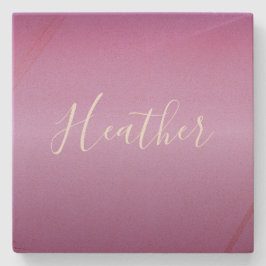 Lila Violet & Anpassningsbar White Script Stenunderlägg