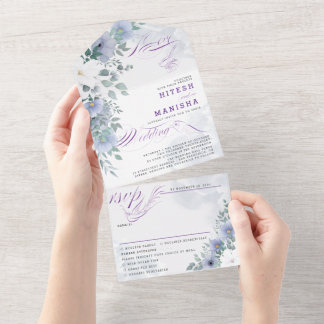 Lila Violet blommigt elegant