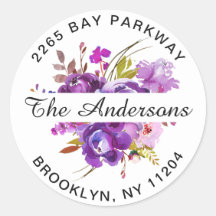 Lila Violet Blommigt Returadress - kuvertförseglin