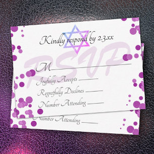 Lila Violet Bubbles Dots Bat mitzvah OSA kort