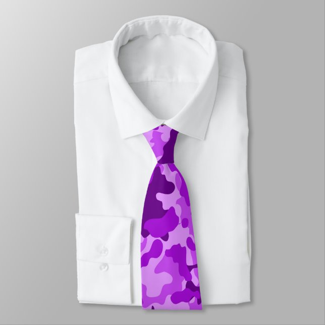 Lila Violet Camo Neck Tie Slips (Bunden)