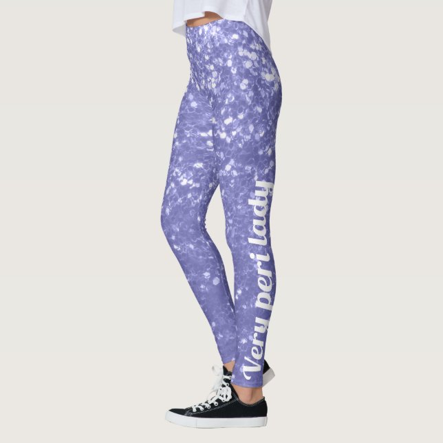 Lila violet faux sparkles glitter Ditt namn Leggings (Vänster)